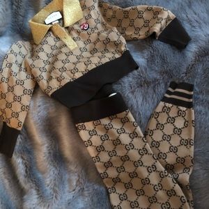 Authentic Gucci cropped wool sweater top &leggings